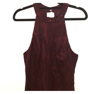 Burgundy party dress